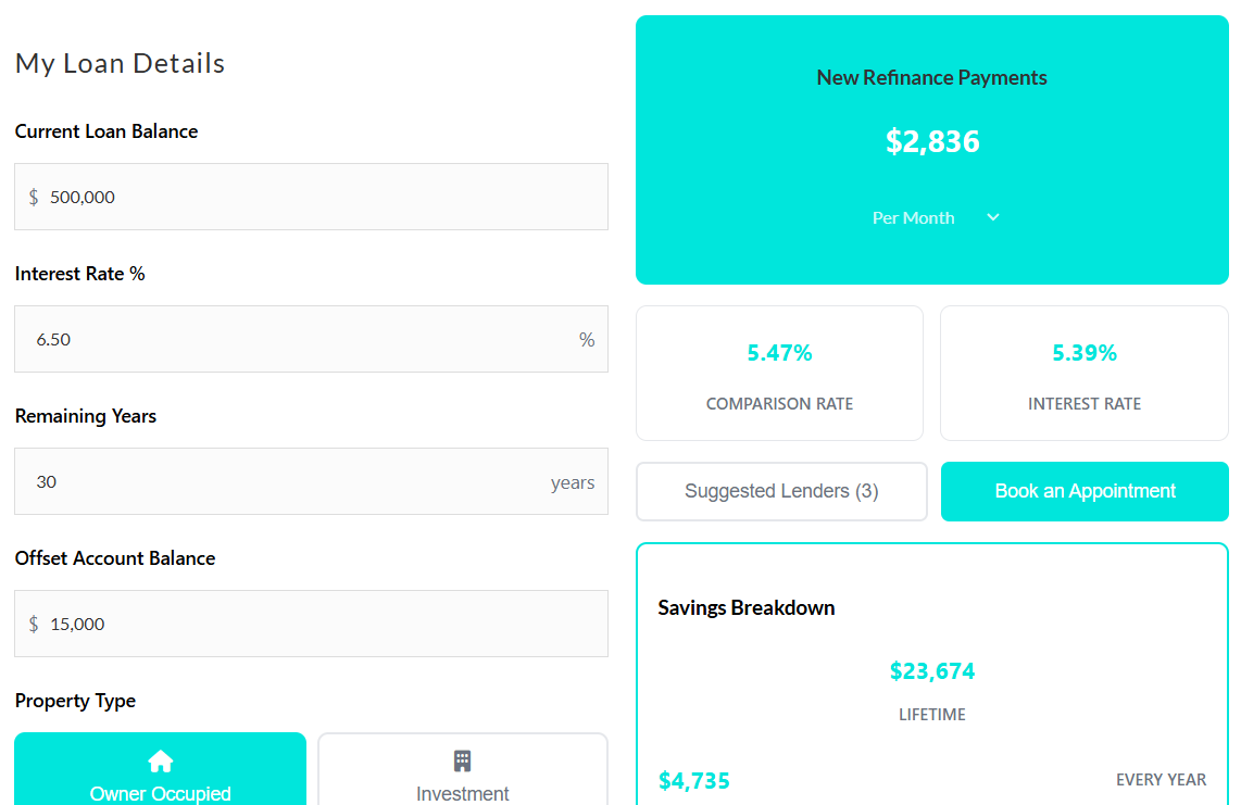 BrokerBuddie Calculator Widget Mockup